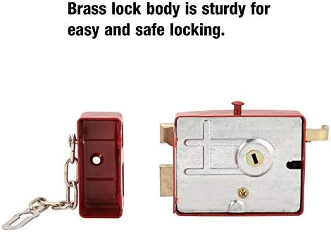 45mm-55mm Door Front Door Heavy Duty Dead Bolt Lock Red