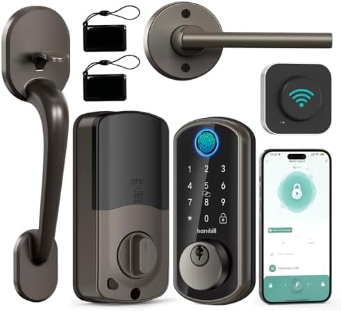 Smart Front Door Lock with Fingerprint AI Keypad