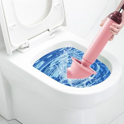 Powerful Air Toilet Plunger Tool with Drain Auger Pink