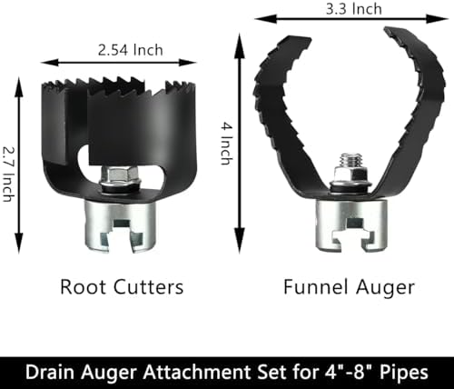 Dewal Accs Drain Auger Set for 4-8 Pipe Cleaning 3-Pack