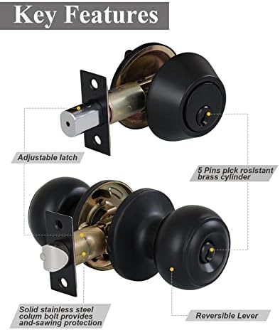 All Keyed Alike Entry Door Knobs and Deadbolt Set
