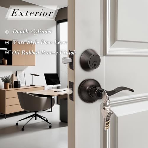 Heavy Duty Door Lock Set with Wave Style Handles