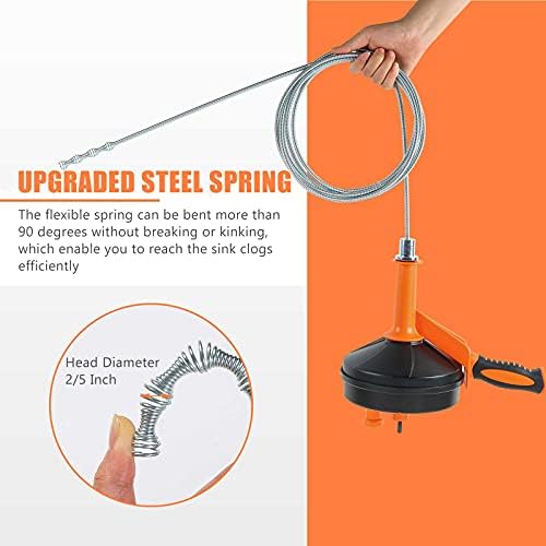 25FT Flexible Plumbing Snake Auger with Gloves
