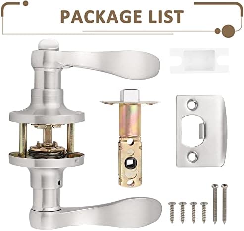 8-Pack Privacy Door Lock Set with Reversible Handles in Satin Nickel