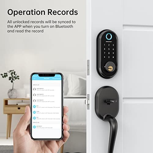 Smart Door Lock with Fingerprint Key RFID App Control