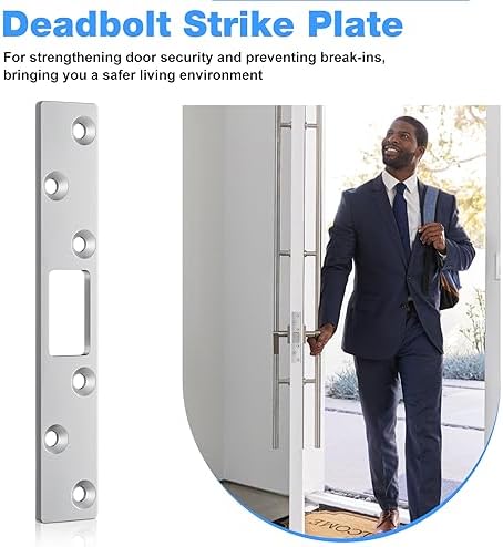 HD Deadbolt Strike Plate - 6-Inch Door Armor - 3-Pack