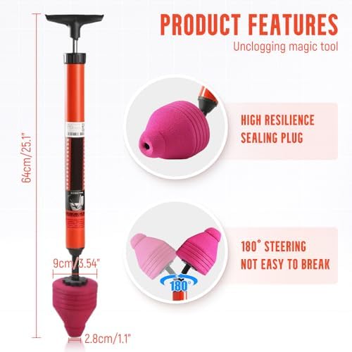 Fast-acting toilet plunger kit for clogged pipes
