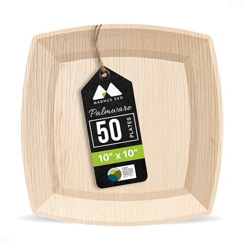10 Inch Bamboo Plates 50 Pcs