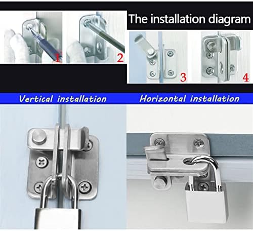 Stainless Steel Door Bolt Lock 100mm Black