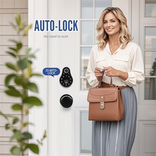 Electronic Deadbolt Keypad Lock Set for Front Exterior Doors Black