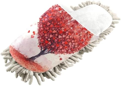 Valentines Handy Mop Slippers - Washable Quiet for Perfect Cleaning