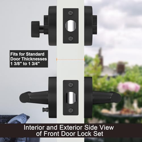 Haidms Matte Black Door Lock Set with Deadbolt