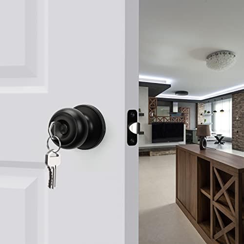 Versatile EntryExterior Door Knobs with Keys Set Matte Black