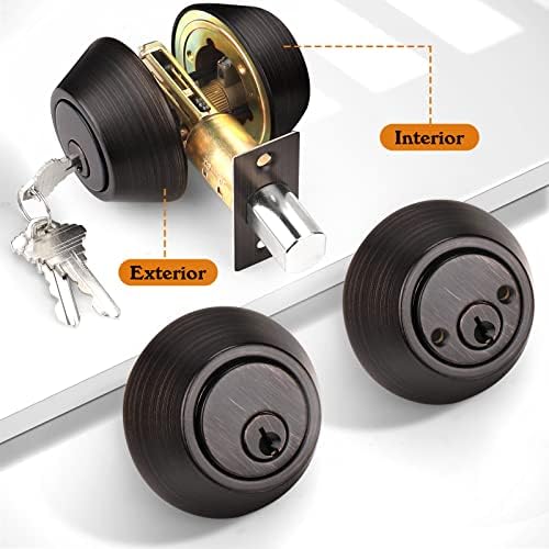 Probrico 2-Piece Oil Rubbed Bronze Double Cylinder Deadbolt Lock