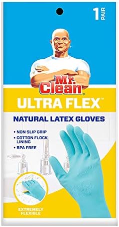 AmazonBasics Mr Clean Mens Cross Wave Non Slip Grip Gloves Large Pack