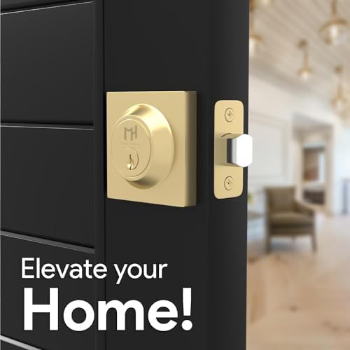 Mega Handles - Glamor Deadbolt I Entry Deadbolt Lock - Satin Brass