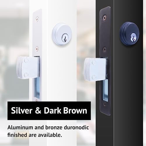 elox Swinging Narrow Stile Deadbolt Lock in Dark Bronze