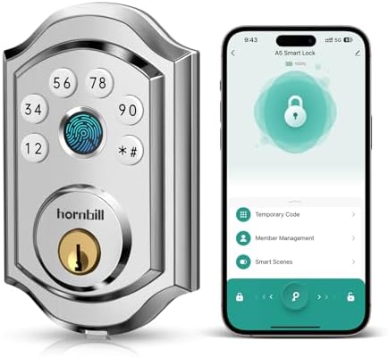 Hornbill - Smart Security Modern Door Lock with Fingerprint App Integration