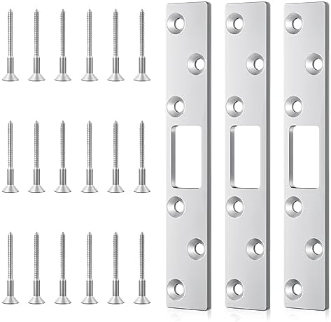 HD Deadbolt Strike Plate - 6-Inch Door Armor - 3-Pack