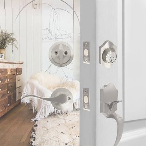HardHawk Front Door Handle Set with Deadbolt Lever 1
