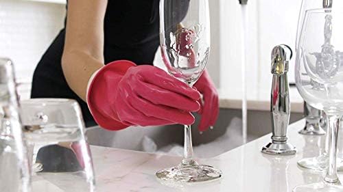 Casabella Premium Waterblock Cleaning Gloves - 2 Pair Pink Medium