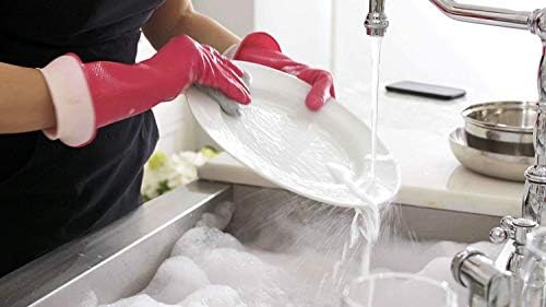 Casabella Premium Waterblock Cleaning Gloves - 2 Pair Pink Medium