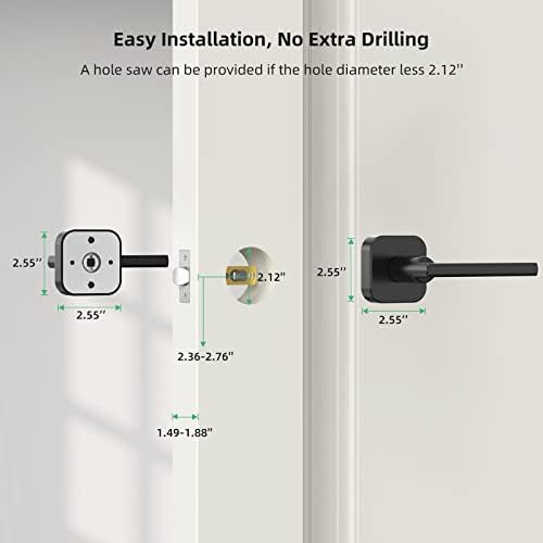 Heavy-Duty Front Door Lock Handle with Square Keyed Deadbolt