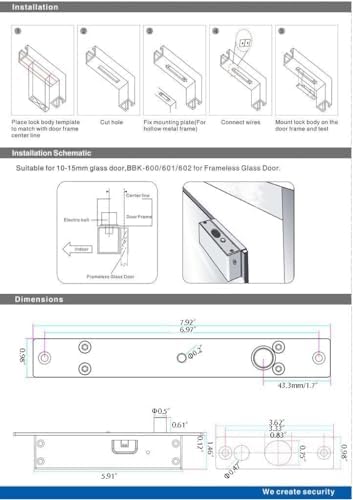 UHPPOTE Fail-Secure Deadbolt Lock for Narrow Doors 12VDC