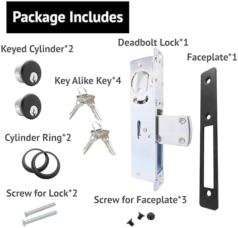 elox Swinging Narrow Stile Deadbolt Lock in Dark Bronze