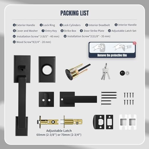 Durable Front Door Handle Set for Secure Entry