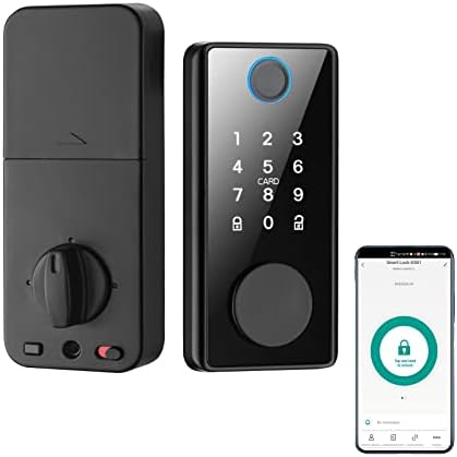 GoodTAC Smart Door Lock - Fingerprint Remote Control Black