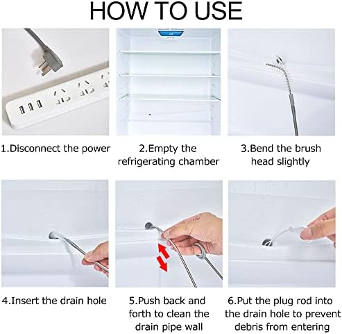 6-Piece Stainless Steel Refrigerator Drain Brush Set