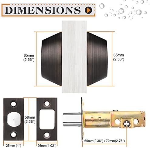Probrico 2-Piece Oil Rubbed Bronze Double Cylinder Deadbolt Lock