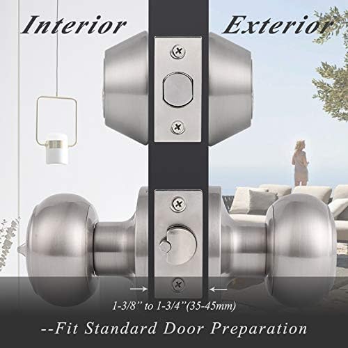 Probrico Entry Door Knob and Double Cylinder Deadbolt Lock Combo Set
