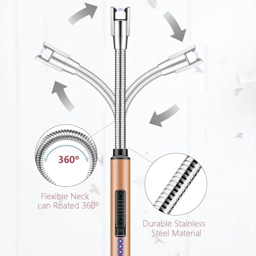 Windproof USB Rechargeable Candle Lighter for Outdoor Use