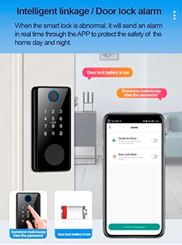 GoodTAC Smart Door Lock - Fingerprint Remote Control Black