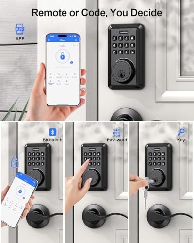 Wi-Fi Smart Door Lock Keyless Entry No Hub Required Matte Black