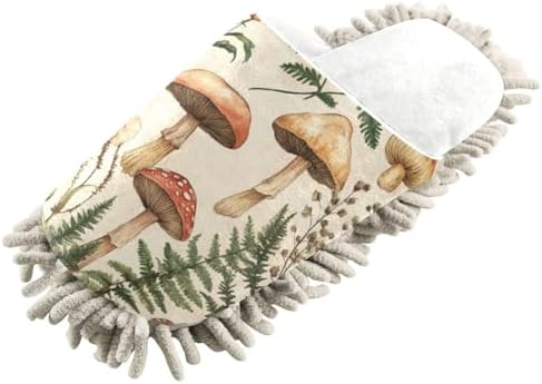 Burbuja Vintage Mushroom Botany Microfiber Cleaning Slippers