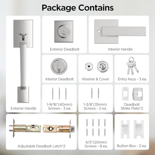 MAXECURITY Silver Front Door Handle and Deadbolt Set