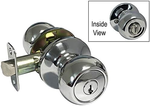 Polished Chrome Entry Keyed Door Handle with Deadbolt Combo Pack