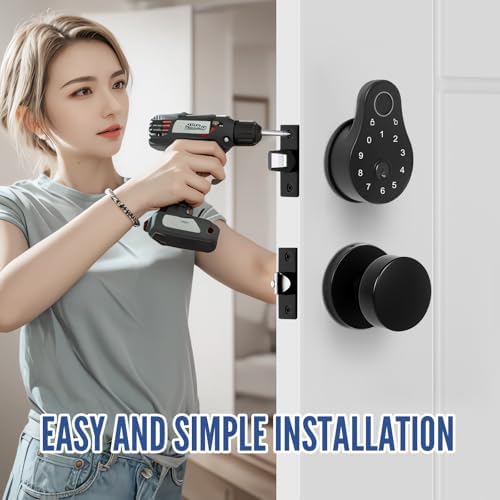 Electronic Deadbolt Keypad Lock Set for Front Exterior Doors Black