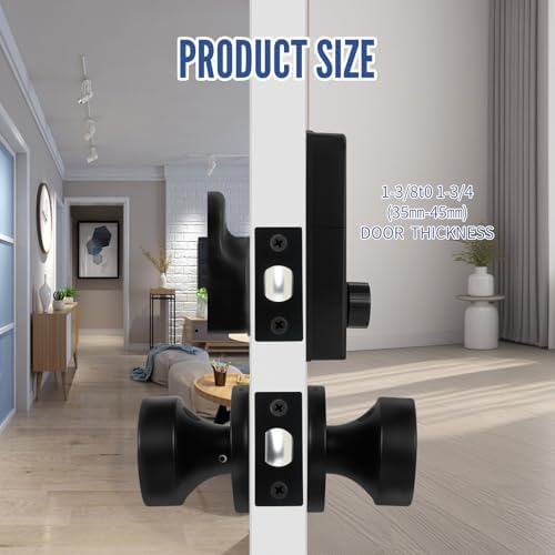 Electronic Deadbolt Keypad Lock Set for Front Exterior Doors Black
