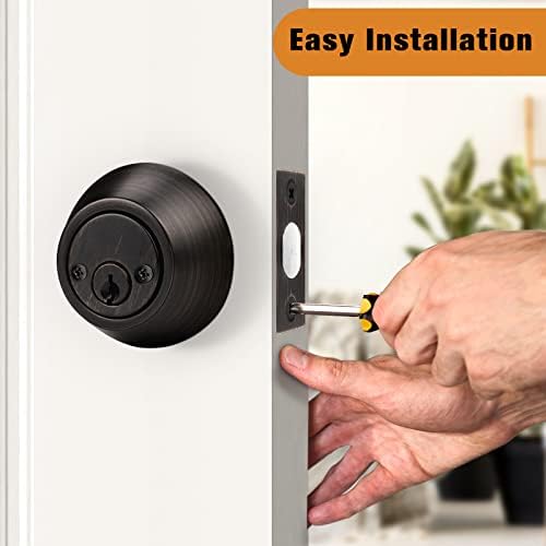 Probrico 2-Piece Oil Rubbed Bronze Double Cylinder Deadbolt Lock