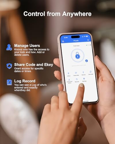 Wi-Fi Smart Door Lock Keyless Entry No Hub Required Matte Black