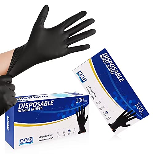 KKD Nitrile Gloves 100 Count Black