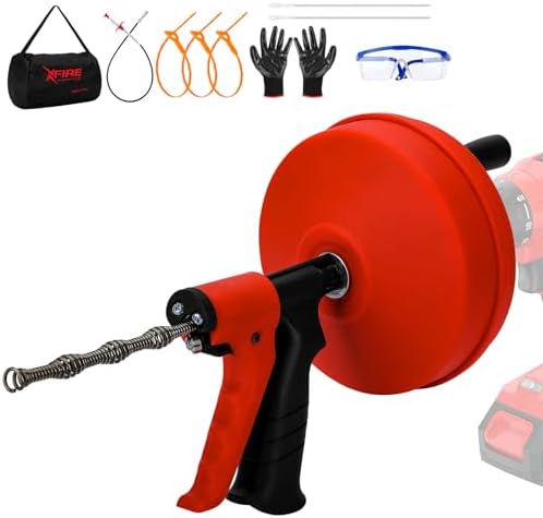 35FT Dual-Mode Drain Snake Get Rid of Hair Clogs in Minutes