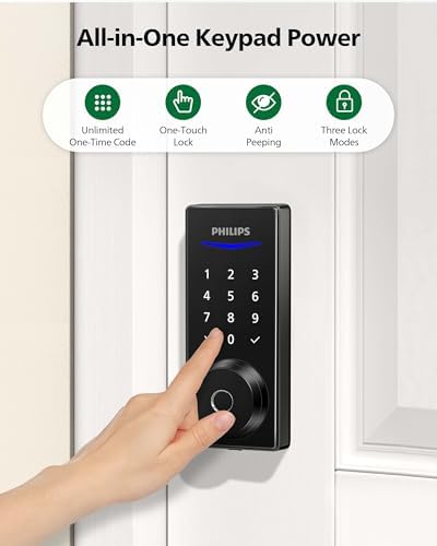 Dual Camera Door Lock Fingerprint Entry Front and Back Door Security