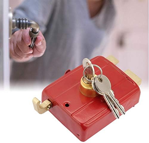 45mm-55mm Door Front Door Heavy Duty Dead Bolt Lock Red