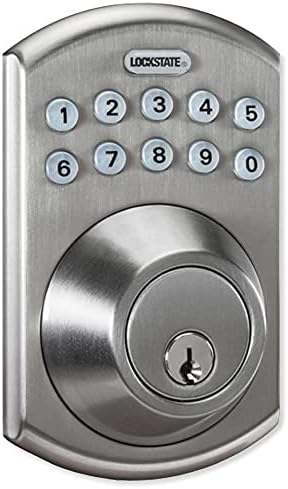 LockState Stainless Steel WiFi Deadbolt with 1000 User Codes Satin Nickel