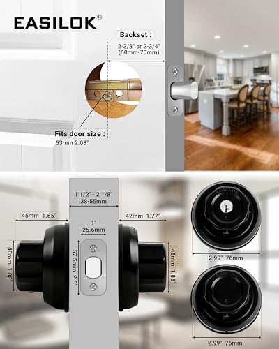 Twist-to-Lock Deadbolt Lock Black 1-Pack